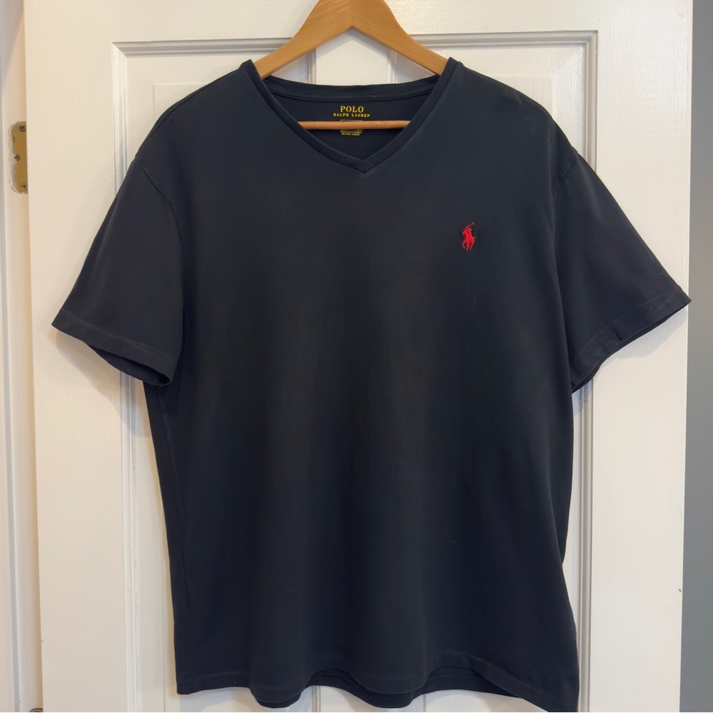 Polo by Ralph‎ Lauren Men’s V-Neck Classic Fit Short Sleeve T-Shirt Black Large